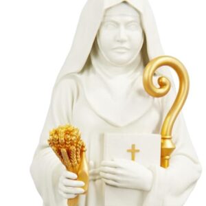 Imagem Santa Hildegarda de Bingen - estátua (Cor Mármore Dourado)
