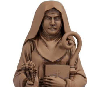 Imagem Santa Hildegarda de Bingen - estátua (Cor Madeira)